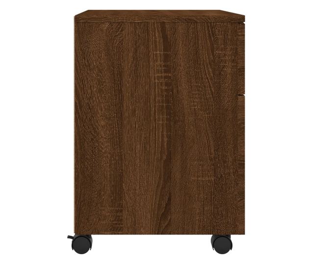 Mobilny regał na kółkach, dąb brązowy, 45x38x54 cm, drewno przetworzone