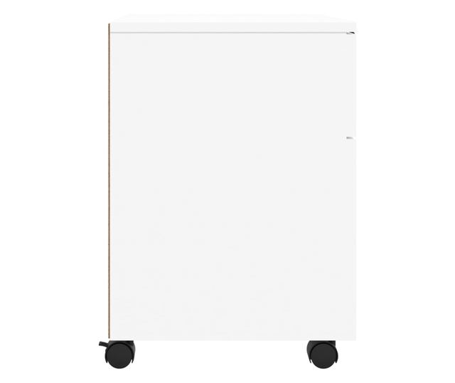 Fișet mobil cu roți, alb, 45x38x54 cm, lemn prelucrat