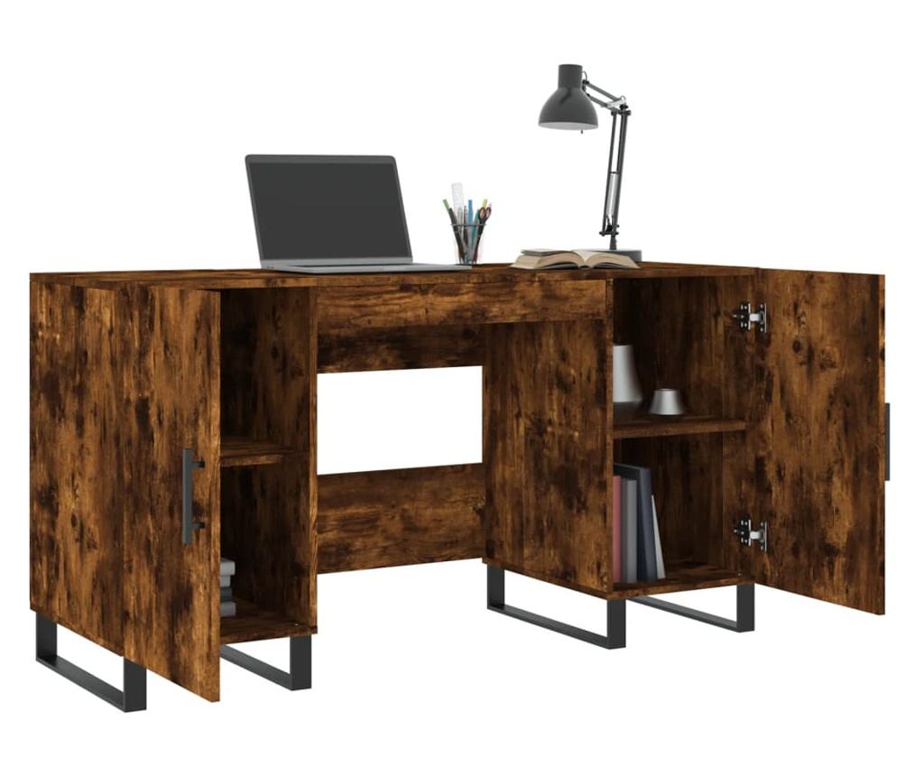 Radni stol, dimljeni hrast, 140x50x75 cm, kompozitno drvo - 4