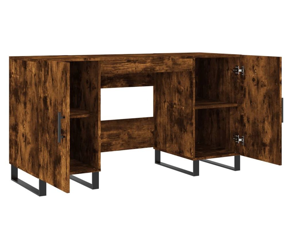 Radni stol, dimljeni hrast, 140x50x75 cm, kompozitno drvo - 5