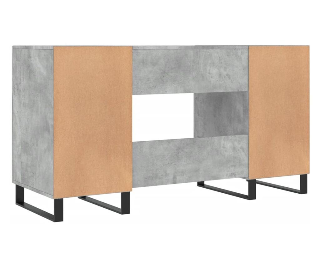 Radni stol, betonsko siva, 140x50x75 cm, kompozitno drvo - 8