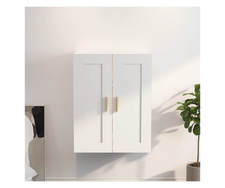 Стенен шкаф, бял, 69.5x32.5x90 см, машинно обработен дървен материал