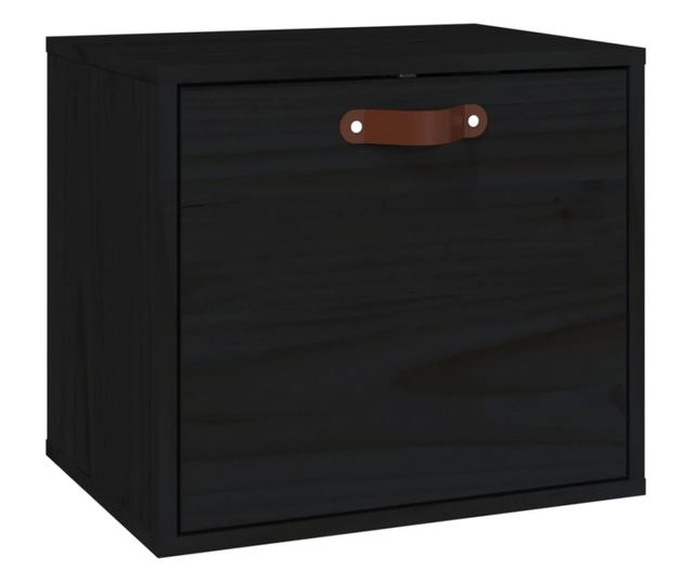 Omarica, črna, 40x30x35 cm, masivni borov les