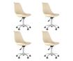 Zakretne stolice za blagovaonicu, 4 kom., krem, tekstilni materijal