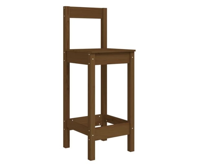 Bar stolčki 2 kosi. medena rjava 40x41,5x112 cm masivno borovo les.