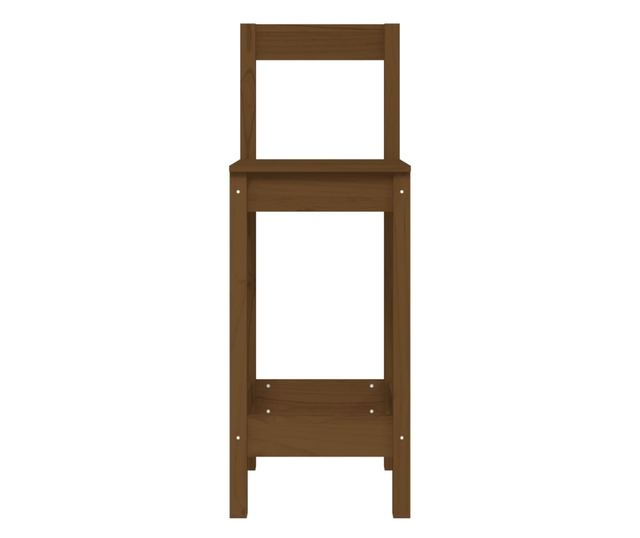 Bar stolčki 2 kosi. medena rjava 40x41,5x112 cm masivno borovo les.