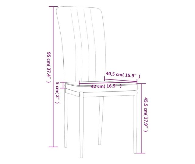 Jedilni stoli, 4 kosi, svetlo sivi, žamet
