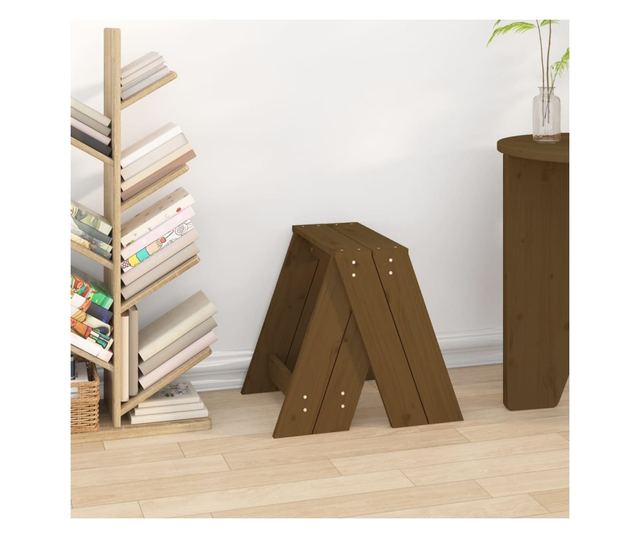 Stools, 2 pcs, Honey Brown, 40x40x45 cm, Solid Pine Wood