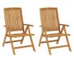 Сгъваеми градински столове с възглавници, 2 бр., Масивно тиково дърво thumbnail 3