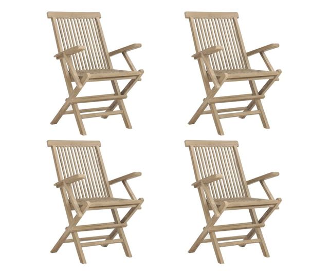 sszecsukhat kerti szkek 4 db szrke 56x61x89 cm tmr teakfa