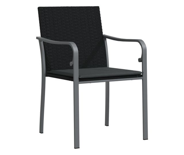 Kertszkek prnval, 2 db, fekete, 56x59x84 cm, polirattan