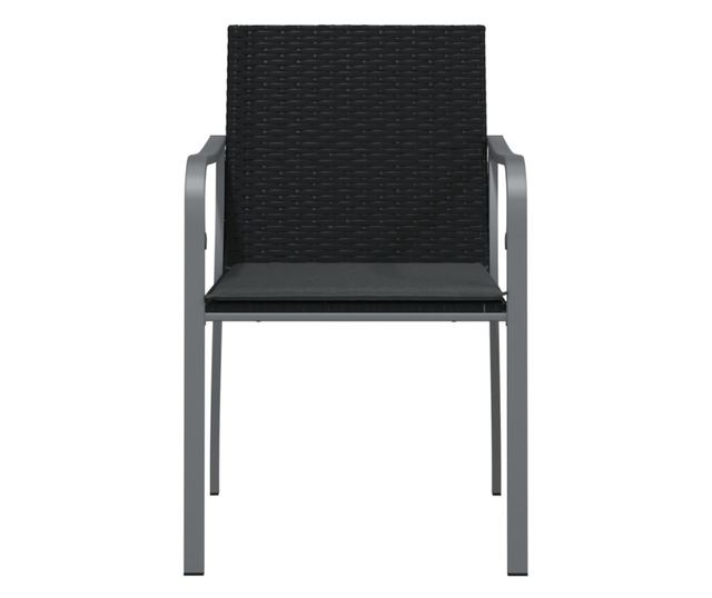 Kertszkek prnval, 2 db, fekete, 56x59x84 cm, polirattan