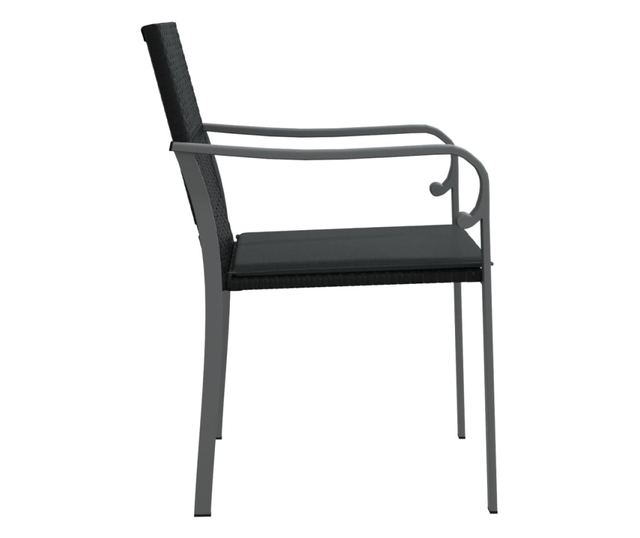 Kertszkek prnval, 2 db, fekete, 56x59x84 cm, polirattan