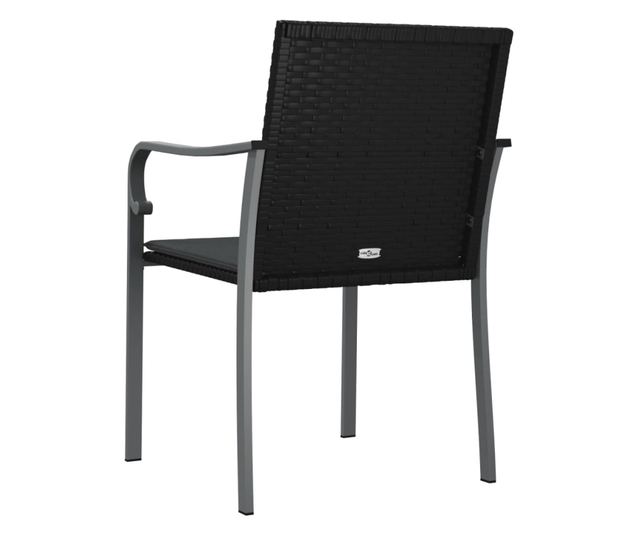 Kertszkek prnval, 2 db, fekete, 56x59x84 cm, polirattan