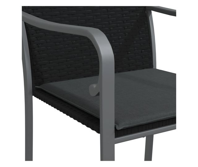 Kertszkek prnval, 2 db, fekete, 56x59x84 cm, polirattan