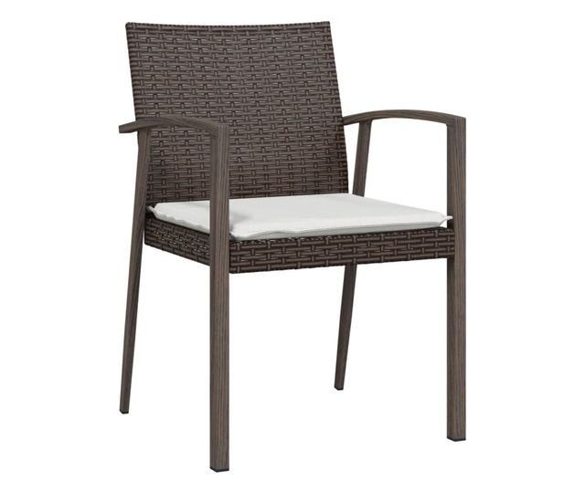 Kert szkek prnkkal, 2 db, barna, 56,5x57x83 cm, polirattan