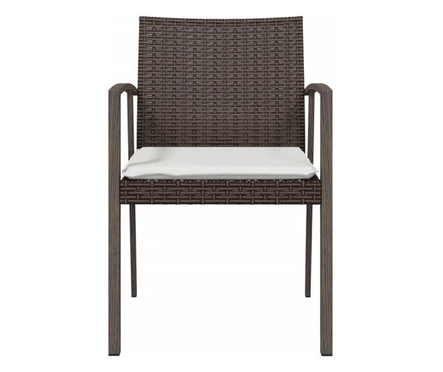 Kert szkek prnkkal, 2 db, barna, 56,5x57x83 cm, polirattan