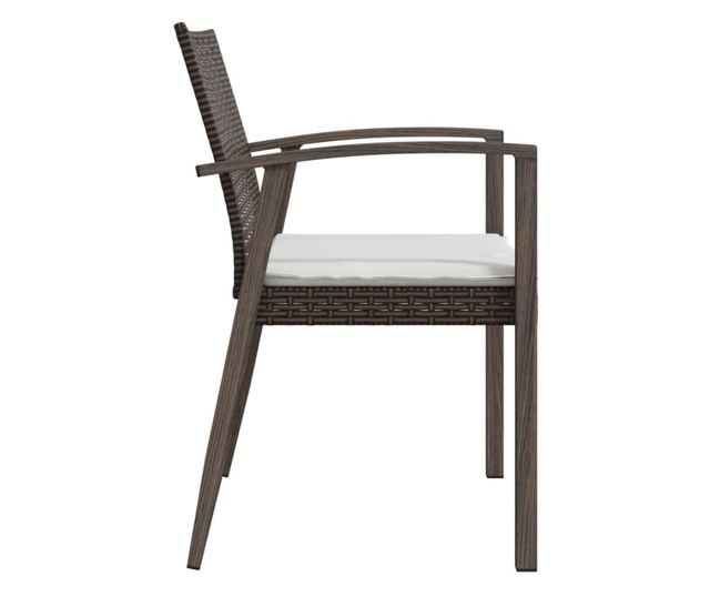 Kert szkek prnkkal, 2 db, barna, 56,5x57x83 cm, polirattan