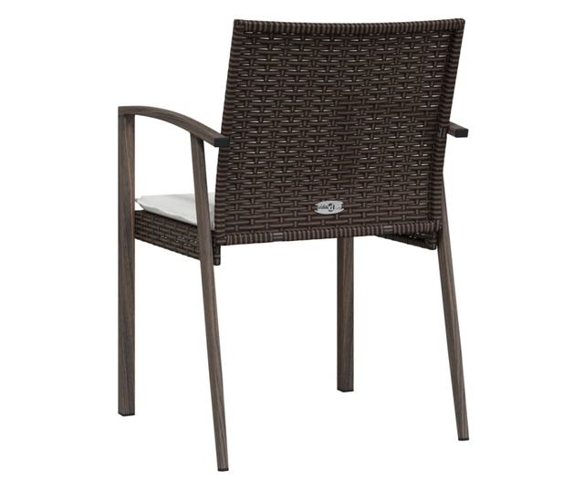Kert szkek prnkkal, 2 db, barna, 56,5x57x83 cm, polirattan