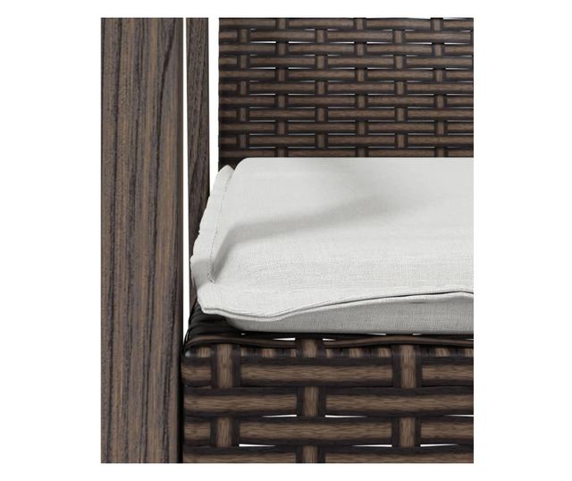 Kert szkek prnkkal, 2 db, barna, 56,5x57x83 cm, polirattan
