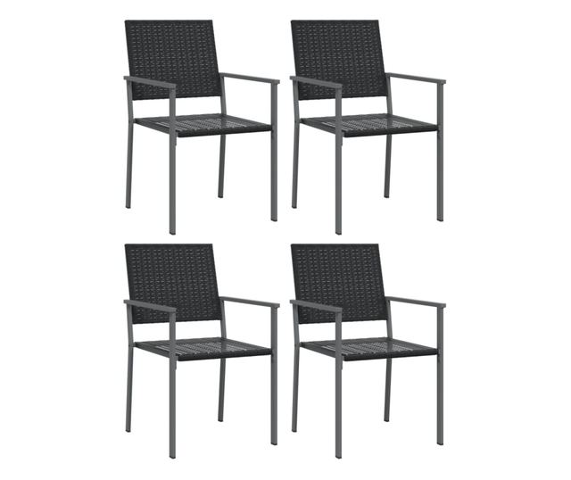 Kertszkek, 4 db, fekete, 54x62,5x89 cm, polirattan
