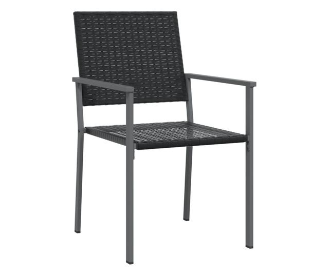 Kertszkek, 4 db, fekete, 54x62,5x89 cm, polirattan