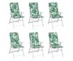 Jastuci za stolice visokog naslona, 6 kom, uzorak lišća, tekstil thumbnail 4
