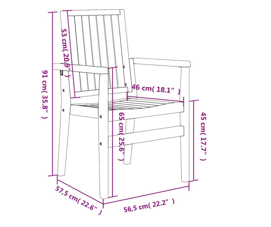 Комплект градински мебели, масивна тикова дървесина, 5 части - 12