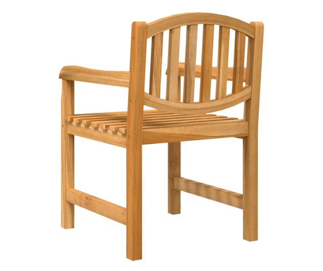 Градински комплект маса, масивно тиково дърво, 5 части