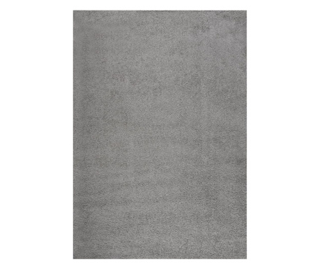 Рошав килим, дълъг конец, сив, 140x200 см