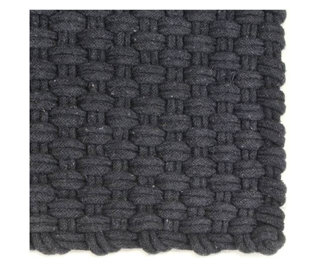 Preproga pravokotna, antracitna, 180x250 cm, bombaž