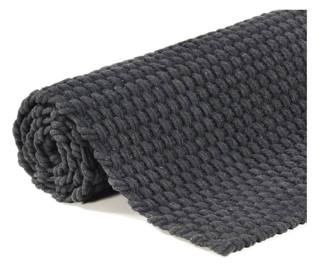 Preproga pravokotna, antracitna, 180x250 cm, bombaž