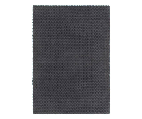 Правоъгълен килим, антрацит, 80х160 см, памук