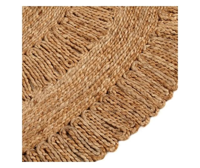 Prepletena preproga, 90 cm, konoplja, okrogla