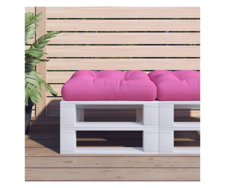 Pernă pentru canapea din paleți, roz, 60x60x12cm, textil
