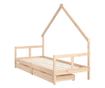 Παιδικό κρεβάτι με συρτάρια, 80x200 εκ., από μασίφ ξύλο πεύκου