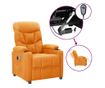 Električni masažni fotelj, zložljiv, rumen, tekstil