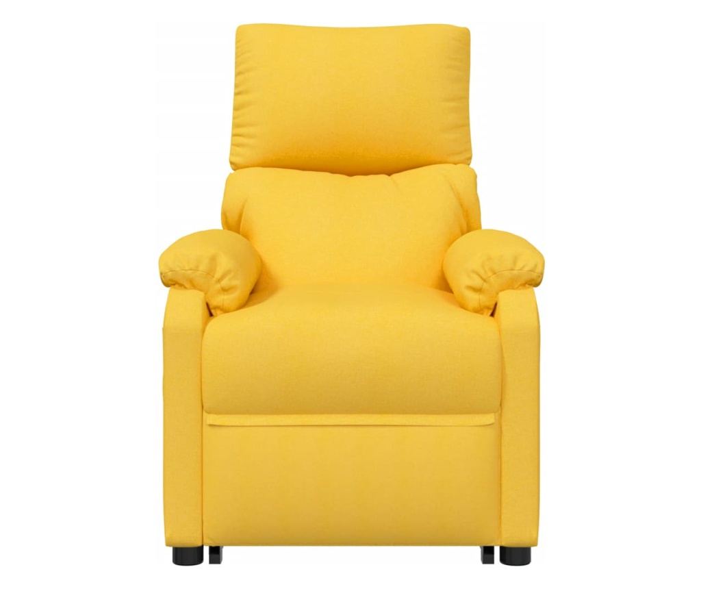 Masazni fotelj z nagibom in dvigom, rumen, tekstil - 3