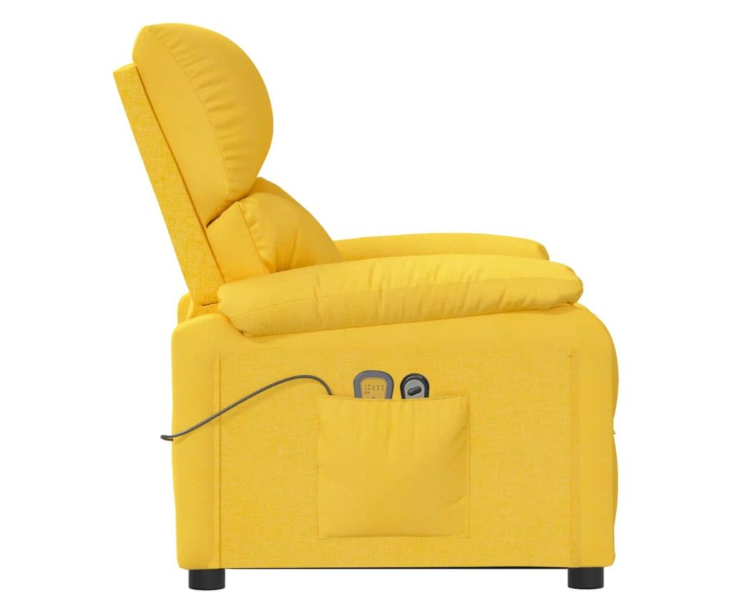 Masazni fotelj z nagibom in dvigom, rumen, tekstil - 4
