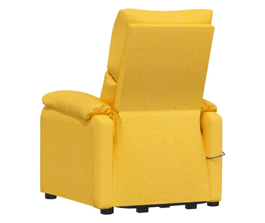 Masazni fotelj z nagibom in dvigom, rumen, tekstil - 5