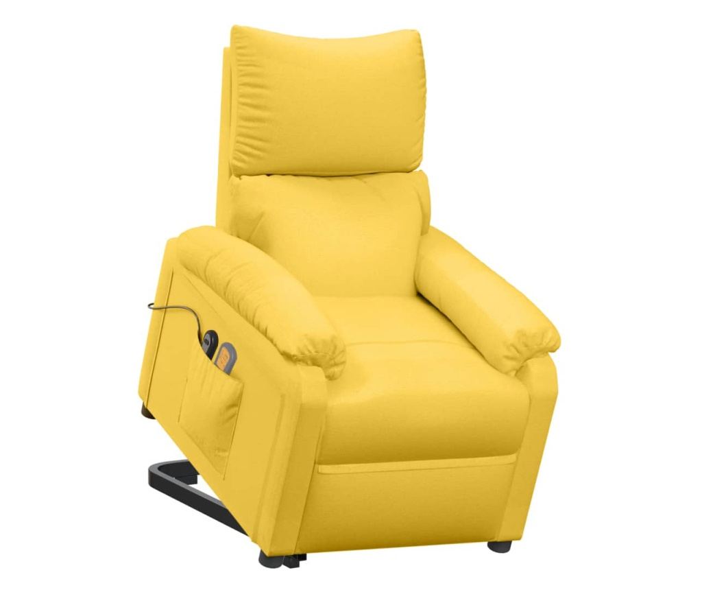 Masazni fotelj z nagibom in dvigom, rumen, tekstil - 8