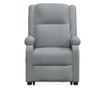 Masazni fotelj z nagibom in dvigom, svetlo siva, tekstil thumbnail 3