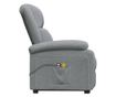 Masazni fotelj z nagibom in dvigom, svetlo siva, tekstil thumbnail 4