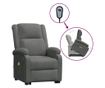 Masazni fotelj z nagibom in dvigom, temno siva, tekstil thumbnail 1