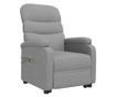Masazni fotelj z nagibom in dvigom, svetlo siva, tekstil