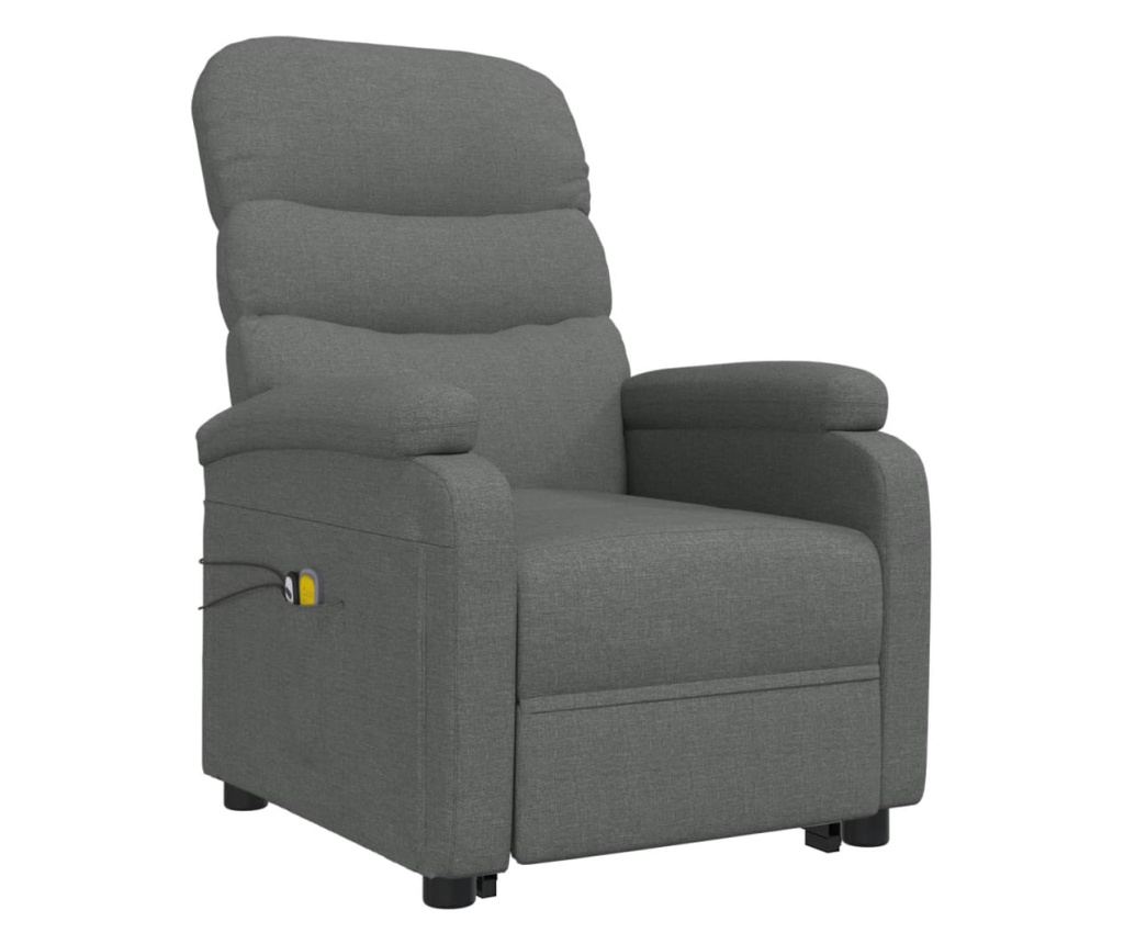 Masazni stol s dvigom, temno siva, tekstil - 2