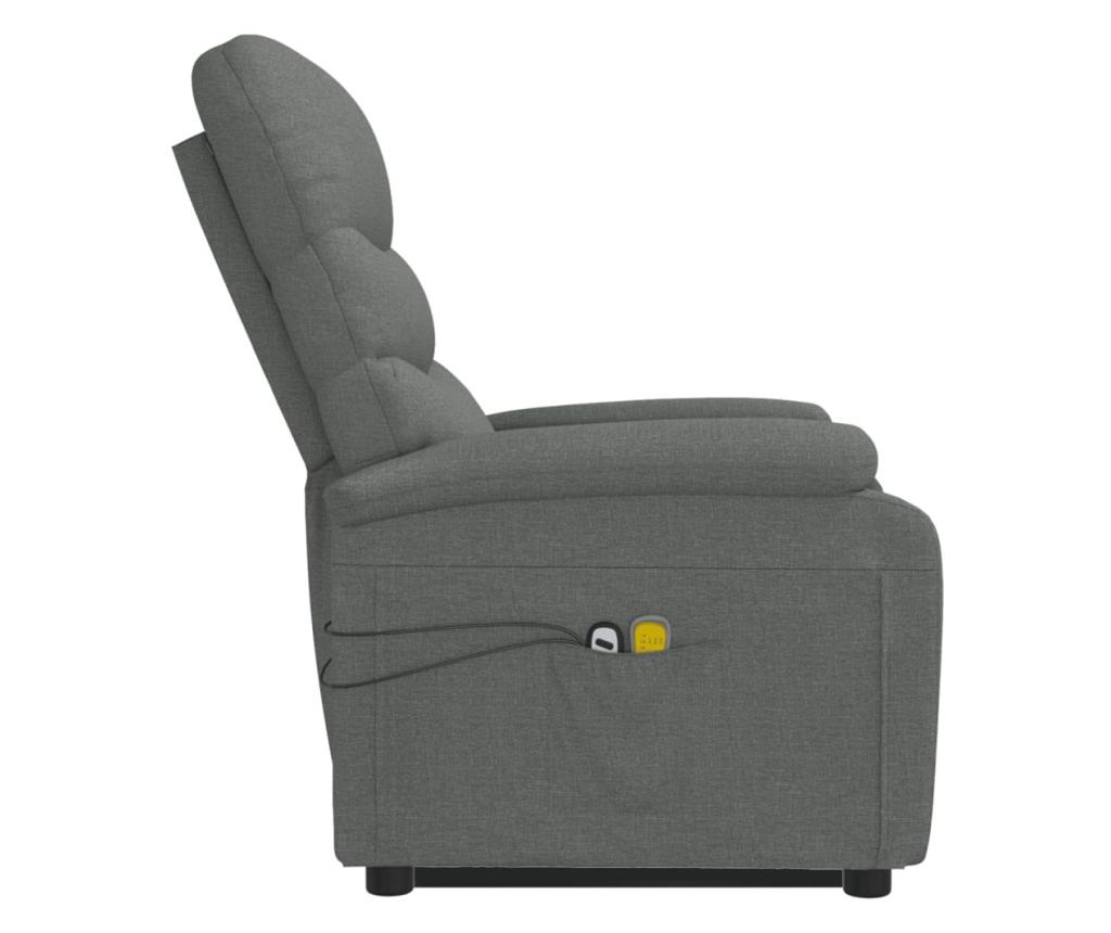 Masazni stol s dvigom, temno siva, tekstil - 4