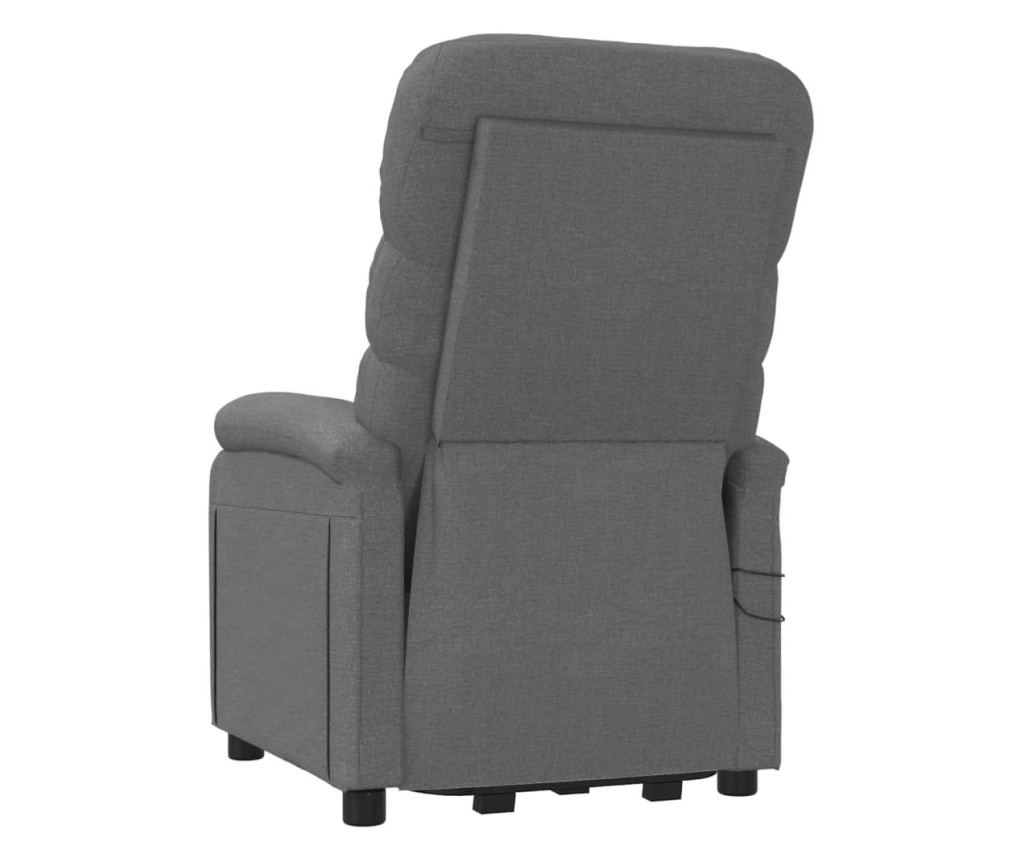 Masazni stol s dvigom, temno siva, tekstil - 5