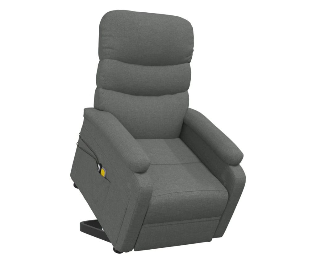 Masazni stol s dvigom, temno siva, tekstil - 7