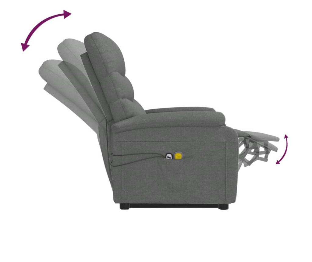 Masazni stol s dvigom, temno siva, tekstil - 8